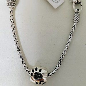 Brighton Barrel Slide Bracelet with a Paw Bead Charm NWT